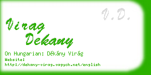 virag dekany business card